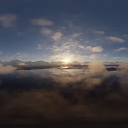 Aerial Mountain Landscape Cloudy Sunset