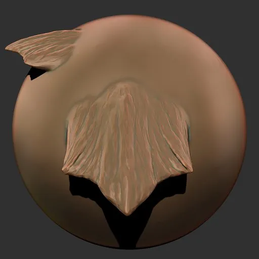 Detail-enhancing 3D sculpting brush for creating reptilian skin textures in Blender models.