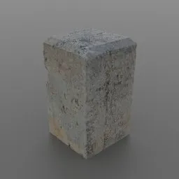 "Concrete bollard created with Blender 3D using photoscanned texture. Part of a set, this bollard was scanned in Myraee, West Australia. Realistic 3D model featuring asphalt, metal, and occasional rubble."