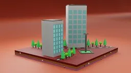 Commercial building Low poly05