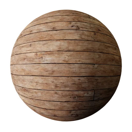 Realistic wooden planks texture for 3D models using Blender with high-resolution PBR mapping.