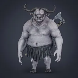 Bull Warrior Rigged GameReady