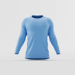 Light Blue Long-Sleeve Sport Shirt