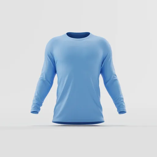 Light Blue Long-Sleeve Sport Shirt