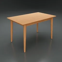 "Enhance your virtual furniture showcase with this realistic and exquisitely detailed wooden table 3D model, compatible with Blender 3D software. Featuring a full-textured surface and inspired by Henry Heerup, this untextured model is centered and rendered in Redshift, offering precise symmetry and proportion features."
