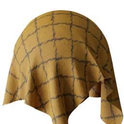 High-quality woolen beige and brown diamond-patterned PBR texture for 3D modeling in Blender.