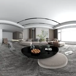 Living room black white light