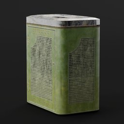"Blender 3D model of a neglected and dirty city bin, complete with HD detailed texture and Quixel Megascans. Inspired by Xia Gui and featuring a renaissance-themed stylized border, this rubbish bin is partially covered in dust and ready for your cityscape scenes."