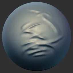 ER Fabric Brush 158 thumbnail showing sculpted wrinkles and folds effect for 3D modeling in Blender.