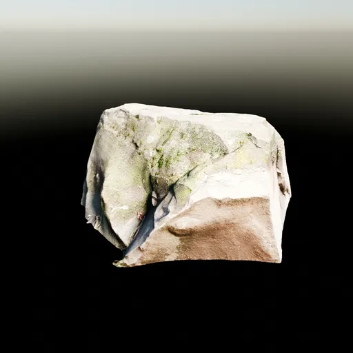 High-resolution 3D Blender model of a square stone with detailed 4k texture, 74k poly count.