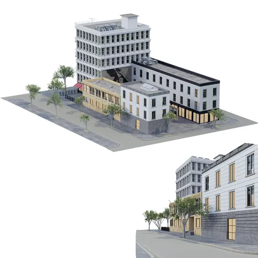 Modular City Block and Buildings | Architecture models | Blendkit
