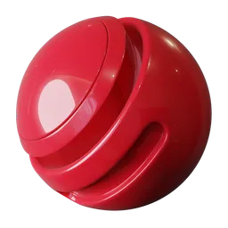 High-gloss red plastic PBR material for Blender 3D with procedural single-node shader, suitable for exterior applications.
