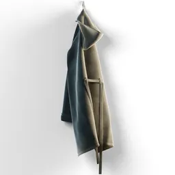 "3D Bath Robe model created in Blender 3D software - minimalist, Swedish-inspired design with muted grey and ecru cloth. Includes subtle wear-and-tear inspired by Henriette Grindat's work. Perfect for utility category rendering projects."