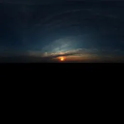 Cloudy sky with low sun