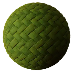 Basket Weave Green Bamboo