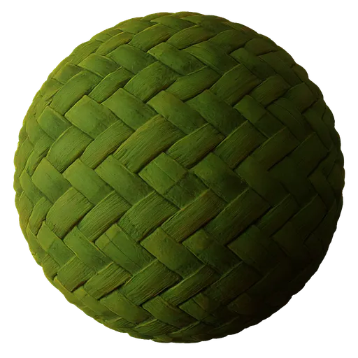 Basket Weave Green Bamboo