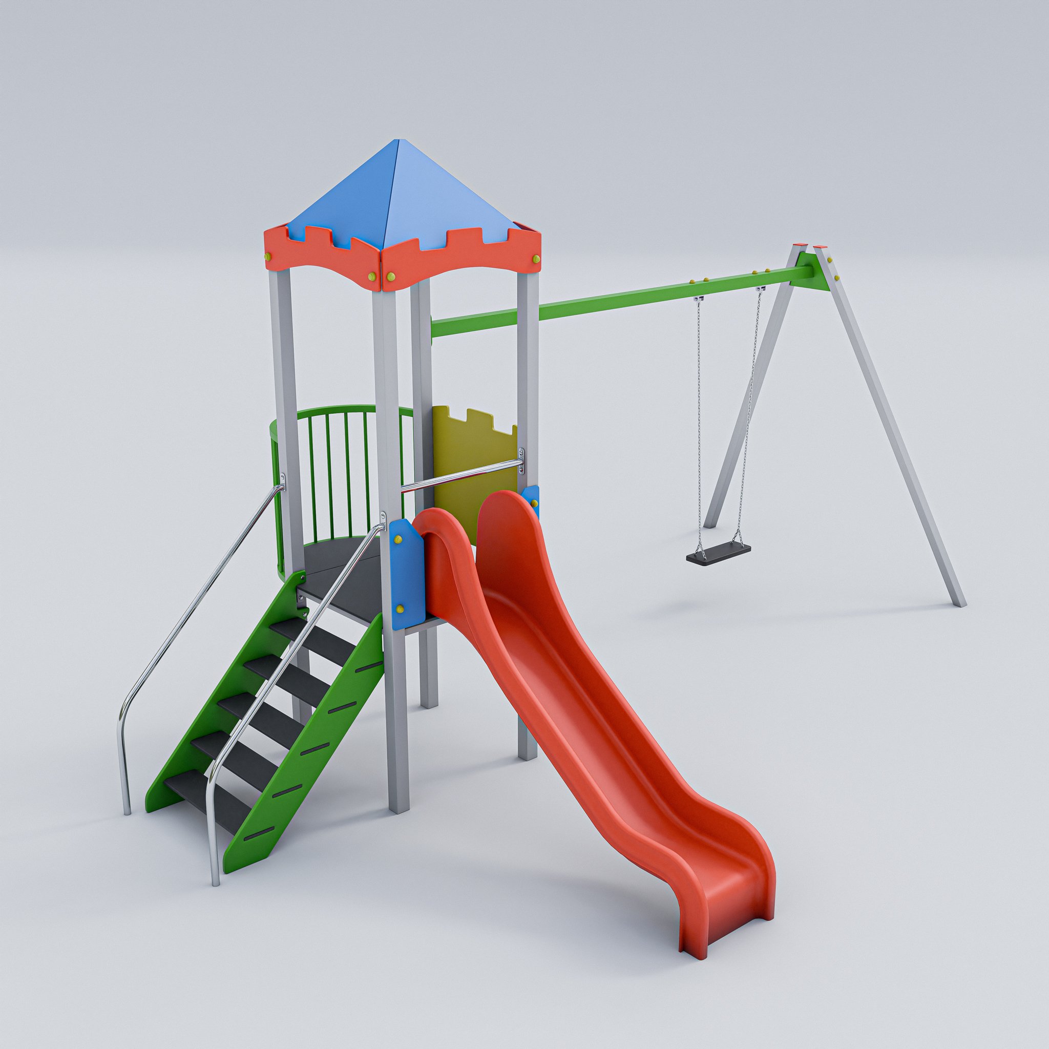 Outdoor Playground Plastic And Metal Playset Wonkawoo 5ft Slide