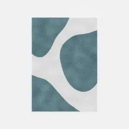 Turquoise and White Rug