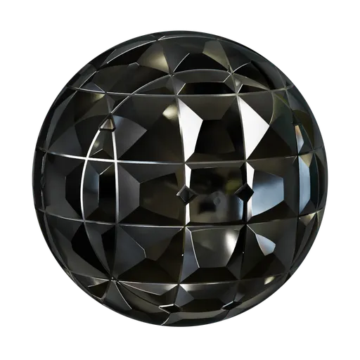 High-quality PBR metallic tiles texture for Blender 3D, featuring geometric square and rhombus patterns with a polished finish.