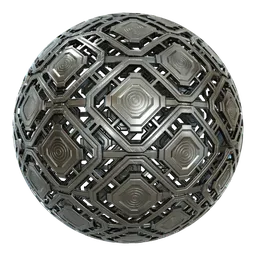 High-detail PBR metal plate texture for 3D materials, designed for Blender and other 3D applications.