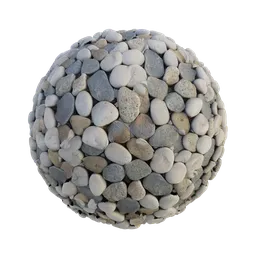 High-resolution pebbled rock texture for PBR Blender 3D material.