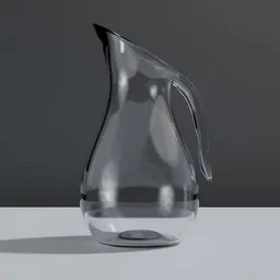 Detailed 3D model of a transparent kitchen jug suitable for Blender rendering.