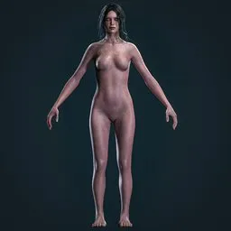 Beautiful woman base mesh Body + Face Rigged