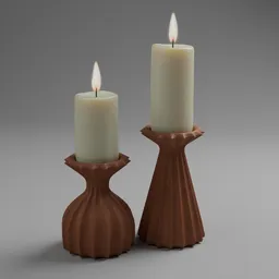 Candle Twin Holder Clay