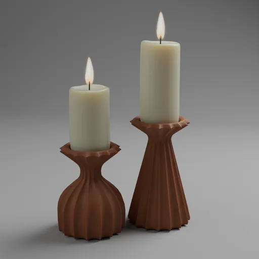 Candle Twin Holder Clay