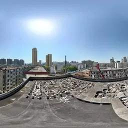 Old Building Highsky Trush Bluesky