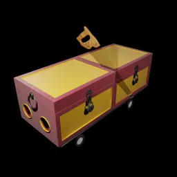 Detailed 3D rendering of an open, vibrant magic sports chest with a sleek design, created using Blender.