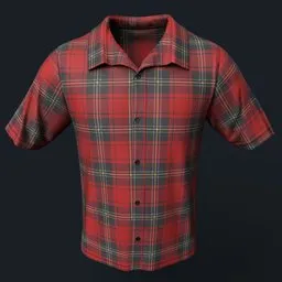 Red Plaid Button-Up Shirt