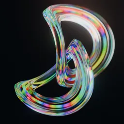 Abstract Iridescent Glass Knot 3D Model