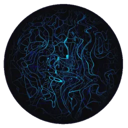 Procedural Static Electricity PBR material for Blender with customizable settings and vibrant edge colors, ideal for sci-fi effects.