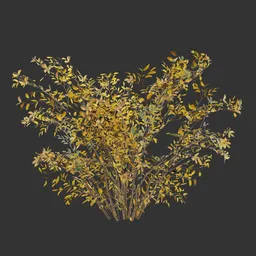 Autumn Bush Plant  Game Ready