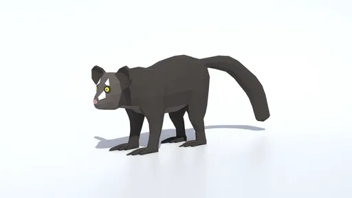 Detailed 3D geometric lemur design, optimized for Blender, ideal for CG visualization and low-poly renderings.