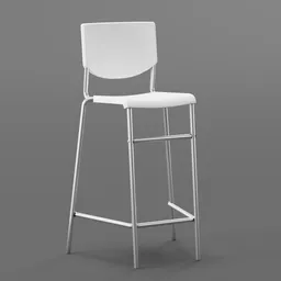 Basic Plastic barstool white