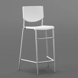 Basic Plastic barstool white