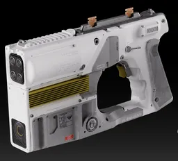 Detailed 3D model of an astronaut's energy pistol for space combat, compatible with Blender.