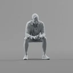 Lowpoly Male Sitting