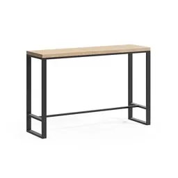 Modern 3D-modeled Austin M console table with wooden top and metal frame for Blender rendering.