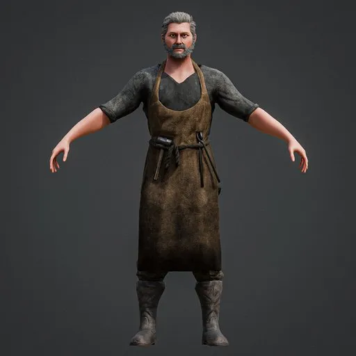 Blacksmith man Rigged