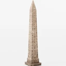 "Discover the exquisite Ancient Egyptian Obelisk 3D model, inspired by the Luxor temple and created with Blender 3D software. This historic masterpiece features intricate Egyptian writing and detailing, perfect for any scale model photography or living room display. Immerse yourself in the world of ancient history with this stunning artifact."