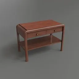 Realistic Blender 3D model of lowpoly vintage wooden table with texture packs.