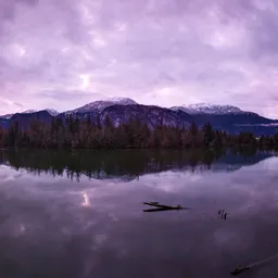 River & Mountain Landscape Sunrise