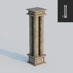 Carved Temple Column