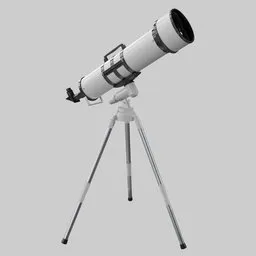 Cartoon white telescope with Rig