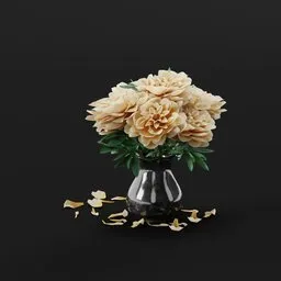Cream Dahlia Ceramic Vase