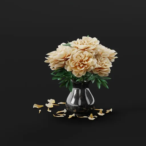 Cream Dahlia Ceramic Vase