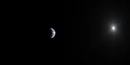 Blue Earth Planet in Space